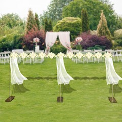 Gold Steel Freestanding Backdrop Stand Adjustable 1.5 × 3m To 3 × 6m For Wedding