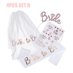 Bride to Be Party Decorations Balloons Napkin Cups Veil Sash Team Bride Wedding