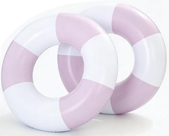 2PCS 37″ Inflatable Pool Floats for Adult Striped Swim Ring Pool Floaties Inf…