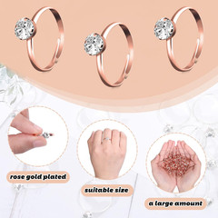 Whaline 36 Packs Diamond Engagement Rings Bridal Shower Rings for Wedding Table
