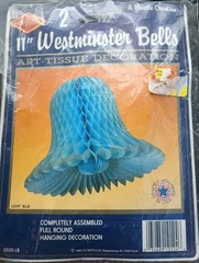 2 Of Westminster Bells Blue Art Tissue Party Decor Honeycomb Beistle Wedding 11”