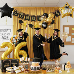 Black Gold Graduation Party Decorations, 2026 Graduation Decorations with Gold 2