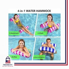 2-Pack Multi-Purpose Inflatable Pool Hammock – Saddle, Lounge Chair, Drifter …