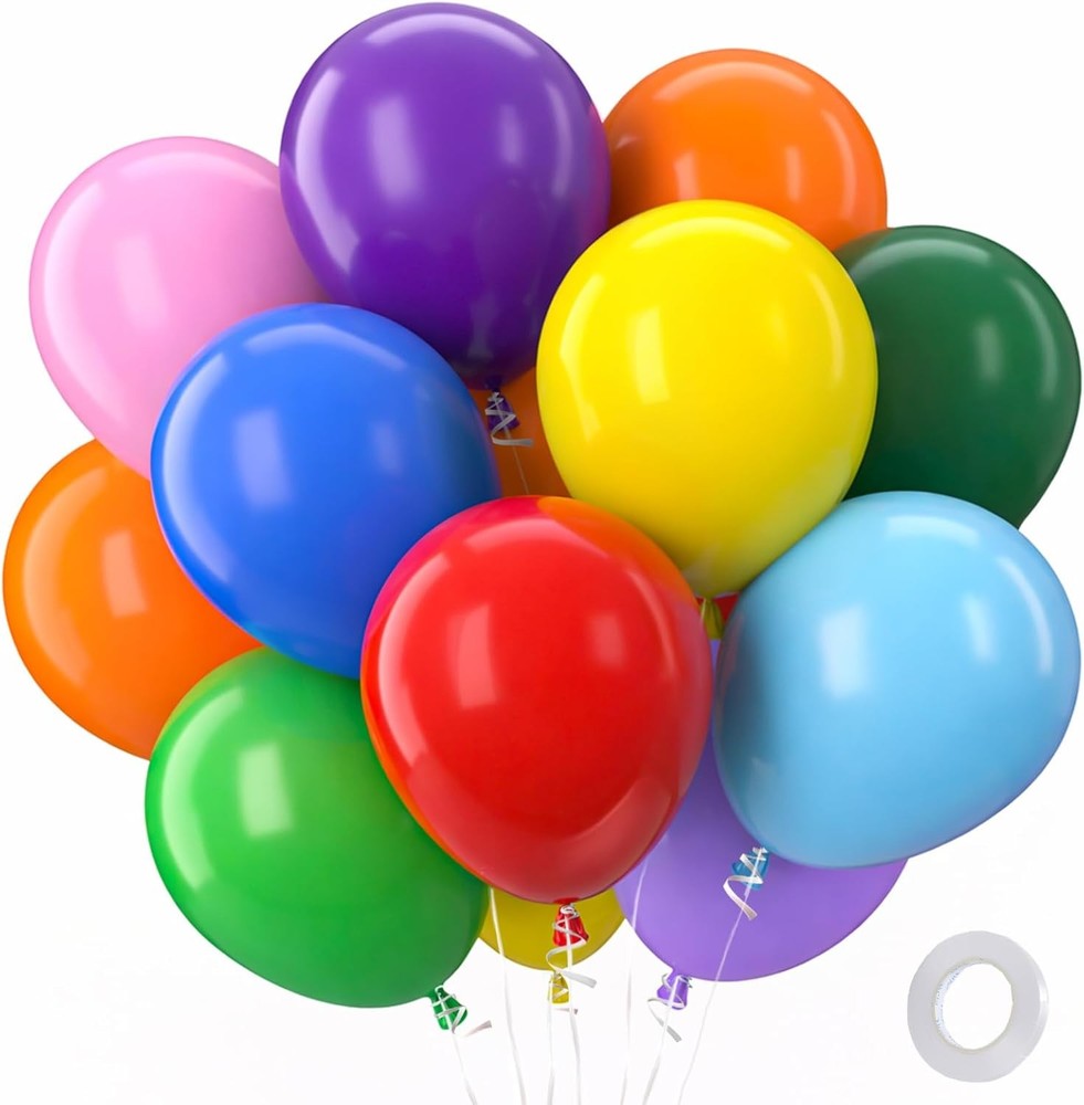 100 Pack 12 Inch Rainbow Latex Balloons Assorted Colors Party Decorations Arch