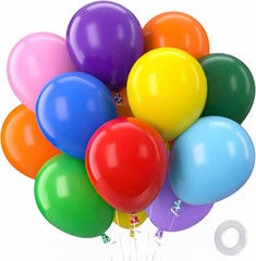 100 Pack 12 Inch Rainbow Latex Balloons Assorted Colors Party Decorations Arch