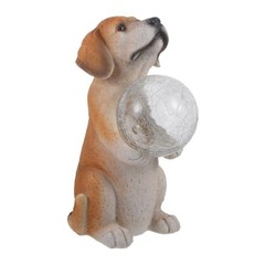 Realistic Dog Outdoor Figurine Solar Light for Garden Patio Decoration Resin