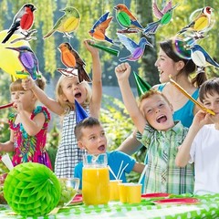 10 Tropical Birds Honeycomb Cutouts, Luau Party Decor-Tiki Party Colombian party
