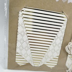 17-Piece Gold Foil Striped Triangle Pennant Hanging Room Decor Banner 60 Inches