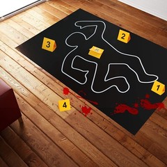 8 Pieces Crime Scene Decorations Including Body Silhouette Caution Barricade …