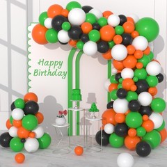 Orange Green Black White Sport Balloon Garland Arch Kit, 122PCS Orange Black …