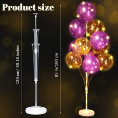 2 Set Floor Balloon Column Stand Kit with 40 Balloons Light Balloon Tower Kit…