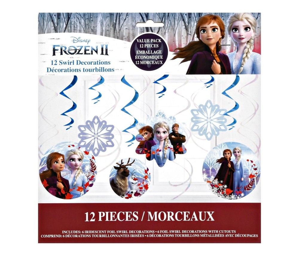 Disney Frozen 2 Hanging Party Decorations 12 Pieces NEW