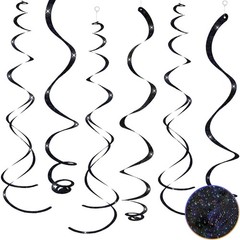 30 PCS Black Hanging Swirl Party Streamer Ceiling Spiral Decor 26 Inch