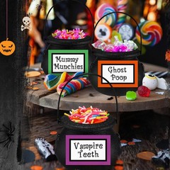 Meanplan Halloween Witch Party Favors Black Mini Cauldrons 2.8″ 12pcs