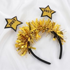 2Pcs 2027 Nye Star Boppers Headbands Reusable New Year Hair Accessories Assorted