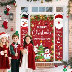 3Pcs Red Christmas Door Cover Snowflake Merry Christmas Banner Xmas New Year …