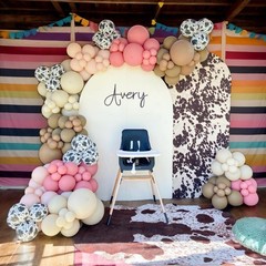 Dusty Pink Cow Balloon Arch Garland Kit – Dusty Pink, Light Pink, Brown, Sand…