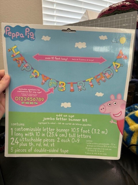 Peppa Pig Add An Age Jumbo Letter Banner Kit Party Decoration New!!!