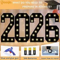 Marquee Numbers Black Party Decor | Large Lighted Number