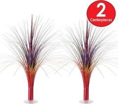 2-Pack Metallic Spray Centerpiece, Rainbow Multicolor Decoration for Birthday