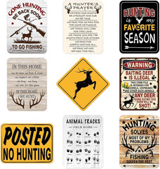 Hunting Party Decorations – 9 PCS Gone Hunting Birthday Party Sign Decorations f