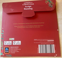 BNIP New Aldi Reusable MERRY & BRIGHT Christmas Script Bunting Garland Banner