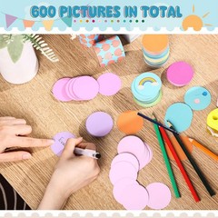 600 PCS Round Paper Cutouts 2 Inch Assorted Summer Colors Bulletin Board