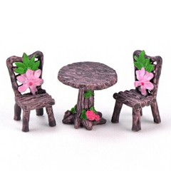 2018 High Quality New Table Chair set Miniature Plant Pots Doll house decoration