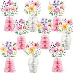Wildflower Honeycomb Centerpieces Floral Vase Table Birthday Decorations 9 PCS