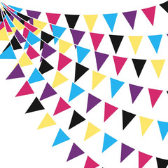32Ft Hedgehog Birthday Party Decorations Red Blue Yellow and Golden Rings Triang