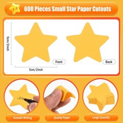 600 PCS Small Paper Star Cutouts 2 Inch Gold Shape Die Cuts Board Decor