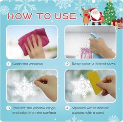 465 PCS 10 Sheet Double-Sided Christmas Window Clings, White 03