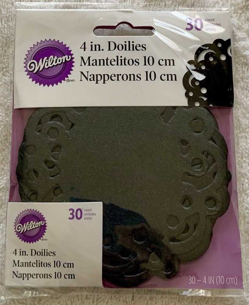 Wilton Black Round Paper Doilies 4” 30 Count