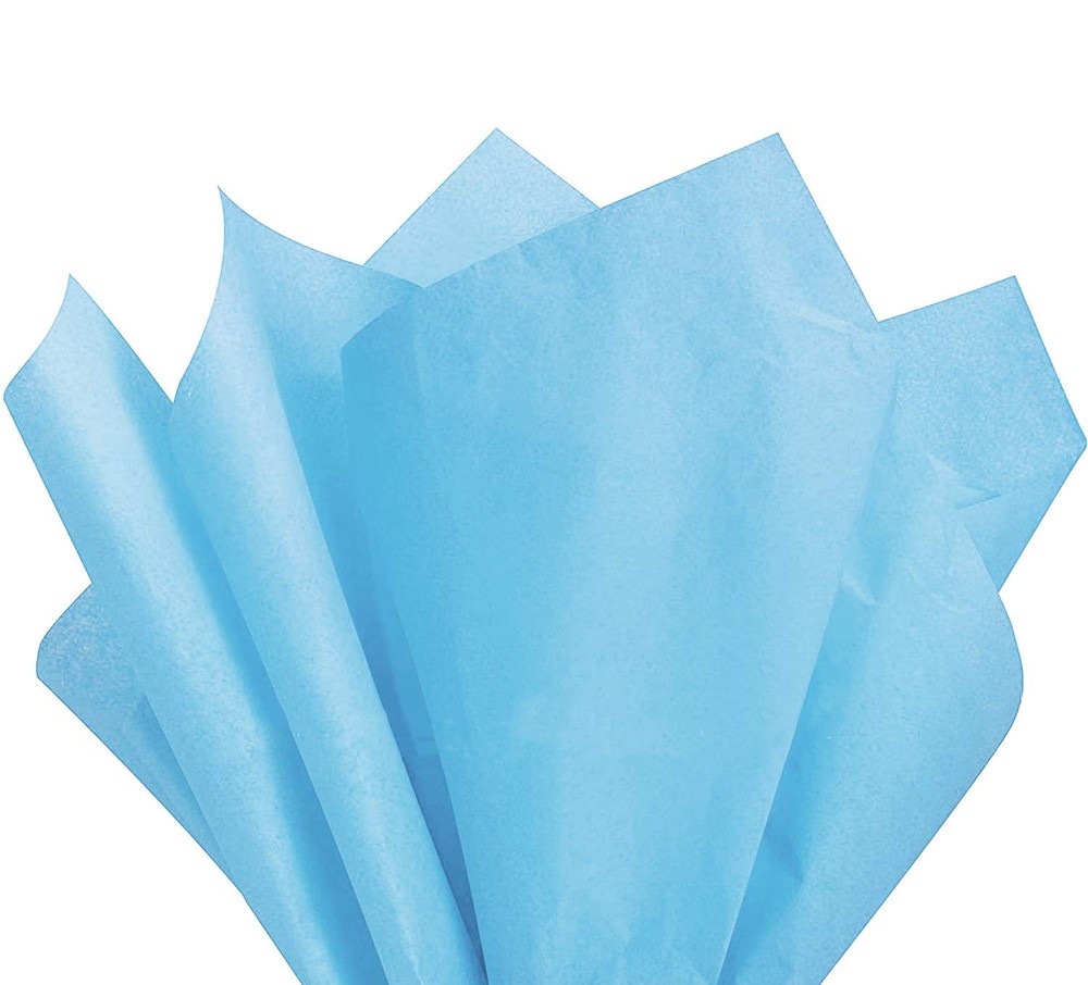 Tissue Paper Colored Crepe Gift Bag Packaging Light Blue 20×26 Inch 100 Sheets