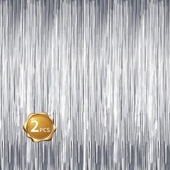 Elegant Silver Tinsel Fringe Backdrop – Perfect for Weddings & Birthdays, 2 Pcs
