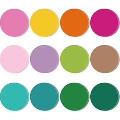 600 PCS Round Paper Cutouts 2 Inch Assorted Summer Colors Bulletin Board