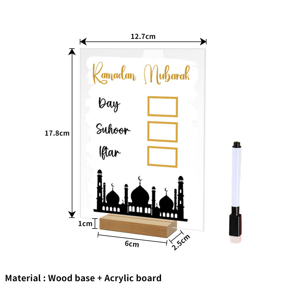 Ramadan Countdown Calendar Eid Mubarak Table Decoration Acrylic Home Decor ET