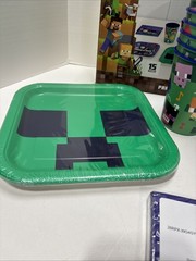 MINECRAFT 40pc Party Kit (8 Dinner Plates/8 Snack Plates/16 Napkins/8 Cups NEW