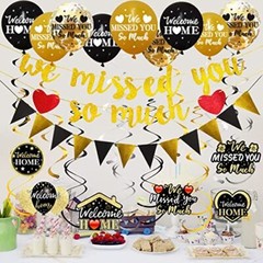Welcome Home Decorations, 40Pcs We Missed You So Much Banner Balloon Hanging …