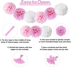 Whimsical Pink and White Bow Decorations for Girls’ Birthdays & Showers
