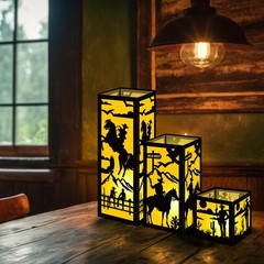 Rossesay 24 Pcs Western Cowboy Centerpieces for Table 3 Size Wild West Cowboy…