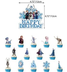 Frozen Theme Birthday Party Supplies Set Balloon Banner Cake Toppers