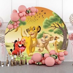 Round Lion King Birthday Party Backdrop Cover Baby Shower Photo Background Decor