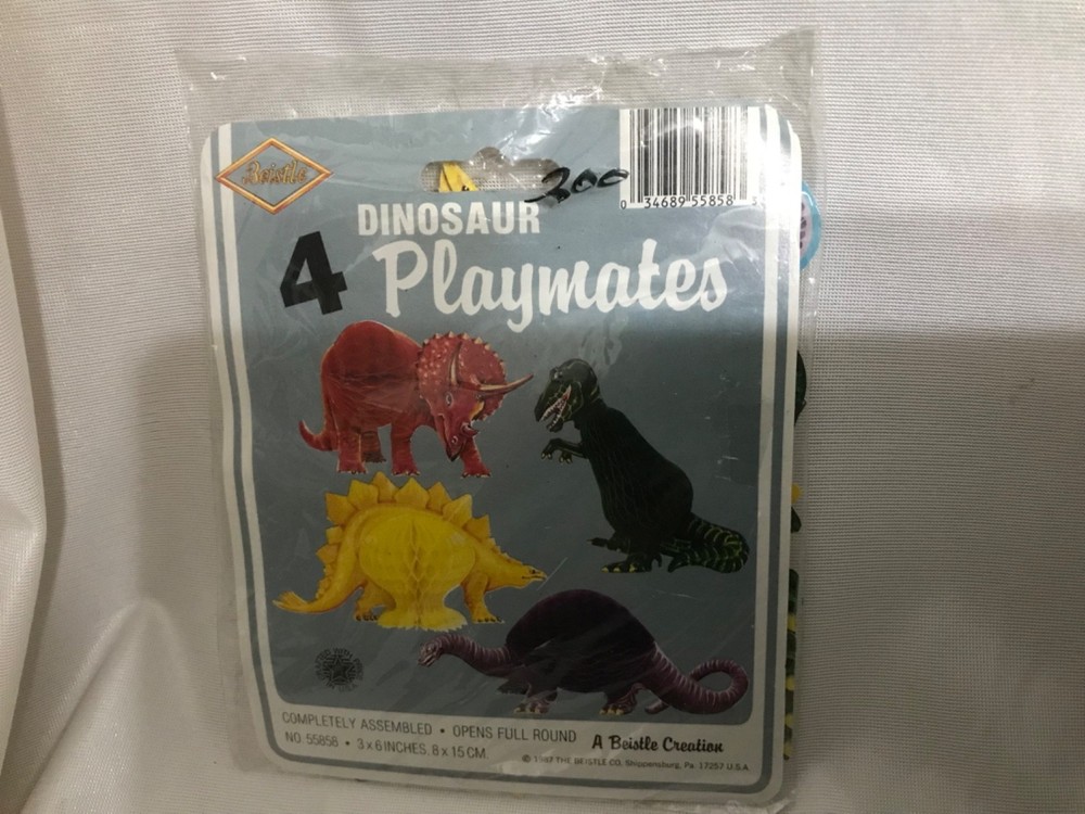 Vintage Beistle 4 pk Dinosaur playmates