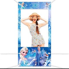 Frozen Backdrop Elsa Princess Girls Happy Birthday Photo booth Prop party photo