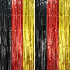 2 Pack Retro Green Foil Fringe Backdrop Curtains Tinsel Streamers Party