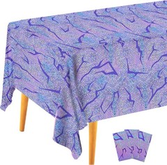 3PCS Demon Hunters Birthday Tablecloth Decorations, Purple Demon Energy Patte…