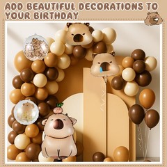 108 Pcs Capybara Party Decorations Capybara Balloon Arch Garland Kit Beige Br…