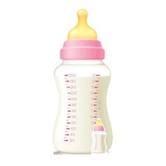 Baby Bottle Pink Cardboard Cutout with Free Mini Standee / Standup – Party