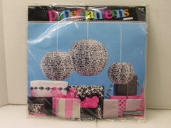 Bag-Of-Chips Paper Decorative Lanterns 3 Pack Black And White, Sizes 8″ 10″ 12″